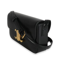 Black Shiny Calfskin Claude Triomphe Shoulder Bag