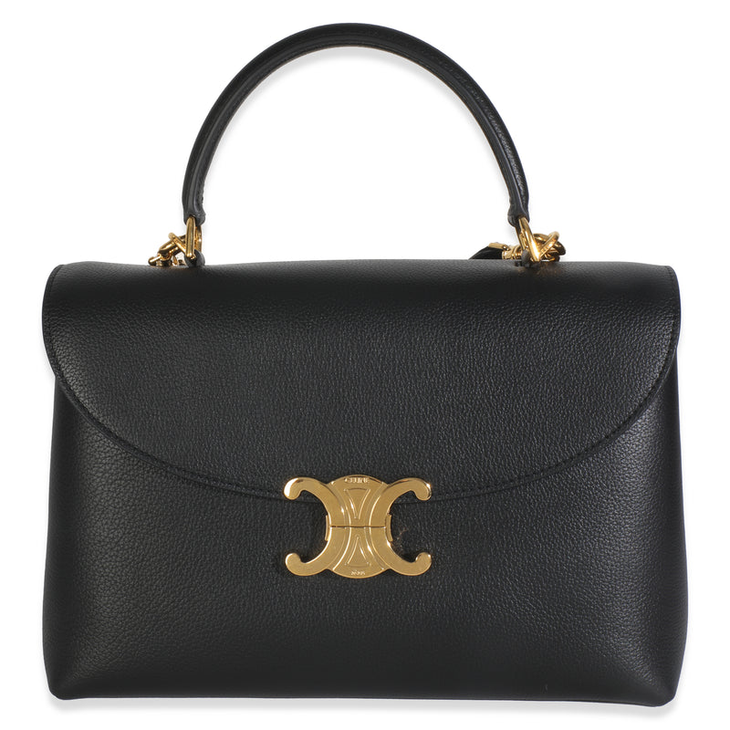 Black Supple Calfskin Medium Nino Bag