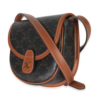 Celine Tan Calfskin Brown Triomphe Canvas Mini Besace Handbag sv