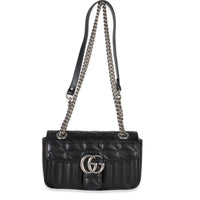 Black Aria Matelasse Calfskin Mini GG Marmont Shoulder Bag
