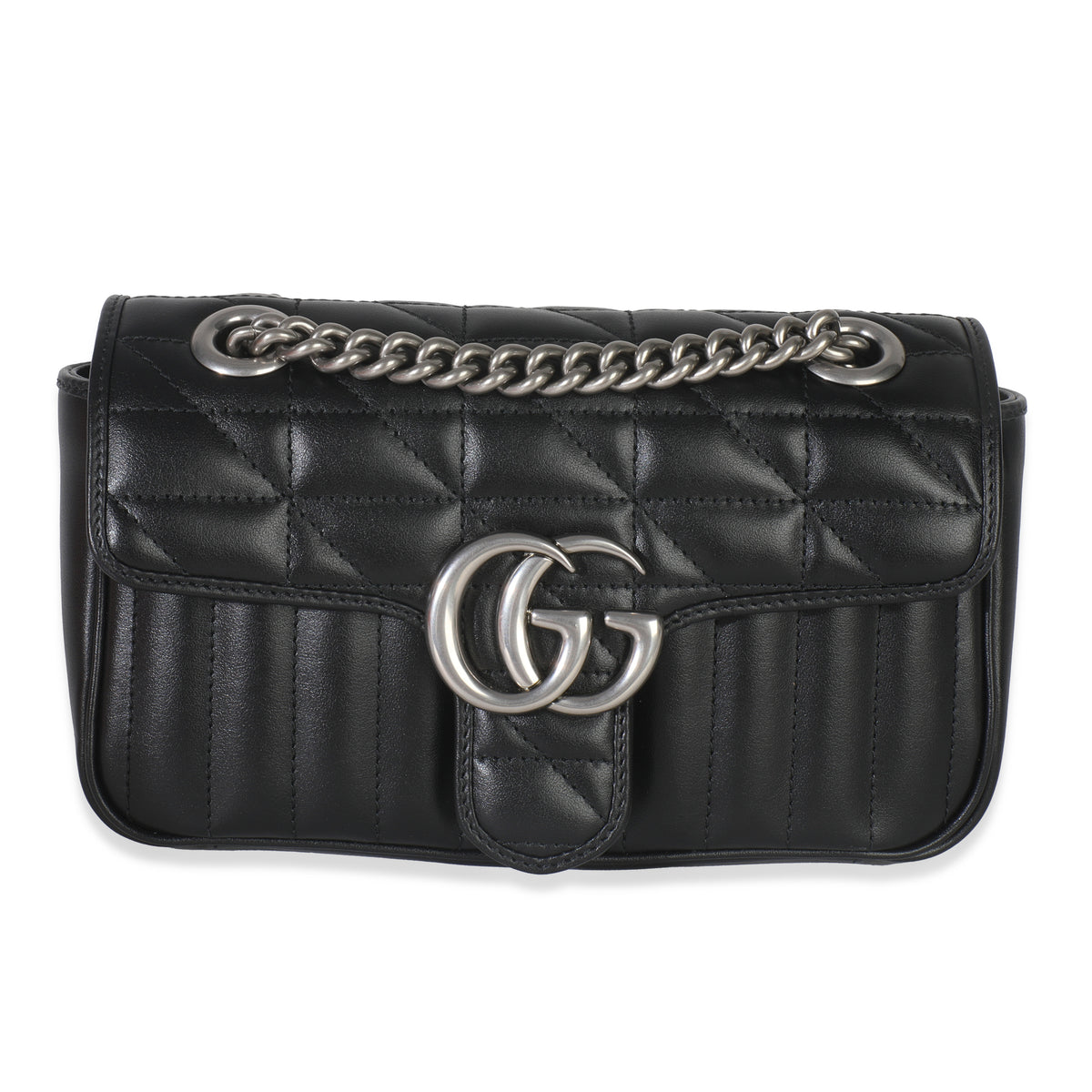 Black Aria Matelasse Calfskin Mini GG Marmont Shoulder Bag