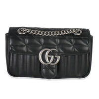 Black Aria Matelasse Calfskin Mini GG Marmont Shoulder Bag