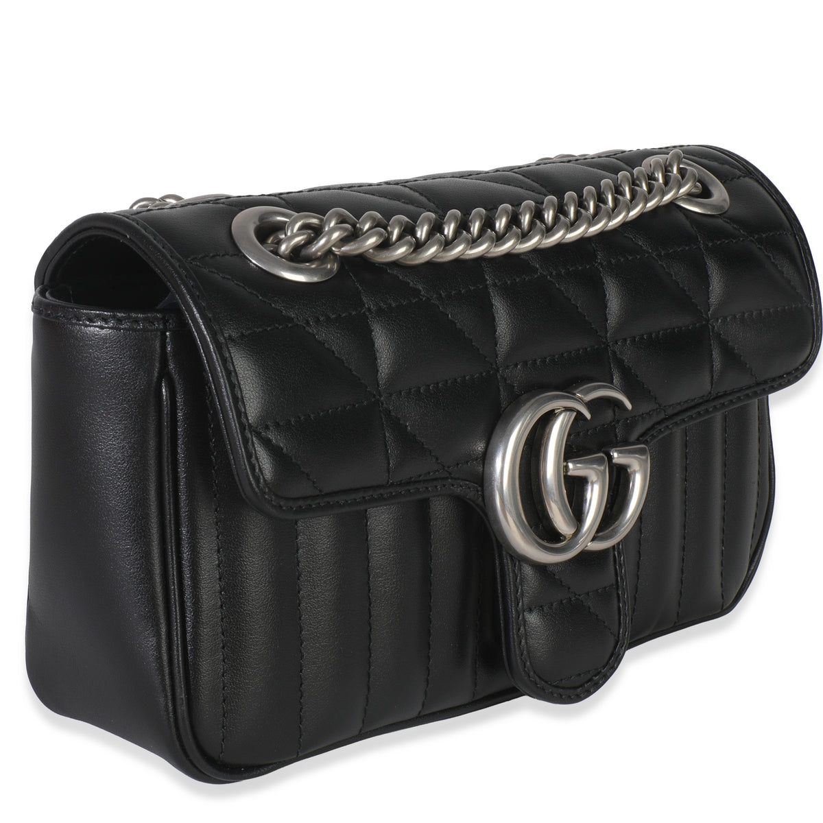 Black Aria Matelasse Calfskin Mini GG Marmont Shoulder Bag