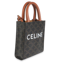 Celine Brown Triomphe Canvas  Mini Vertical Cabas Handbag pv