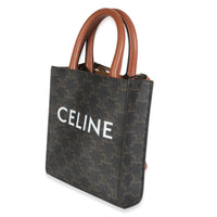 Celine Brown Triomphe Canvas  MIni Vertical Cabas Handbag sv
