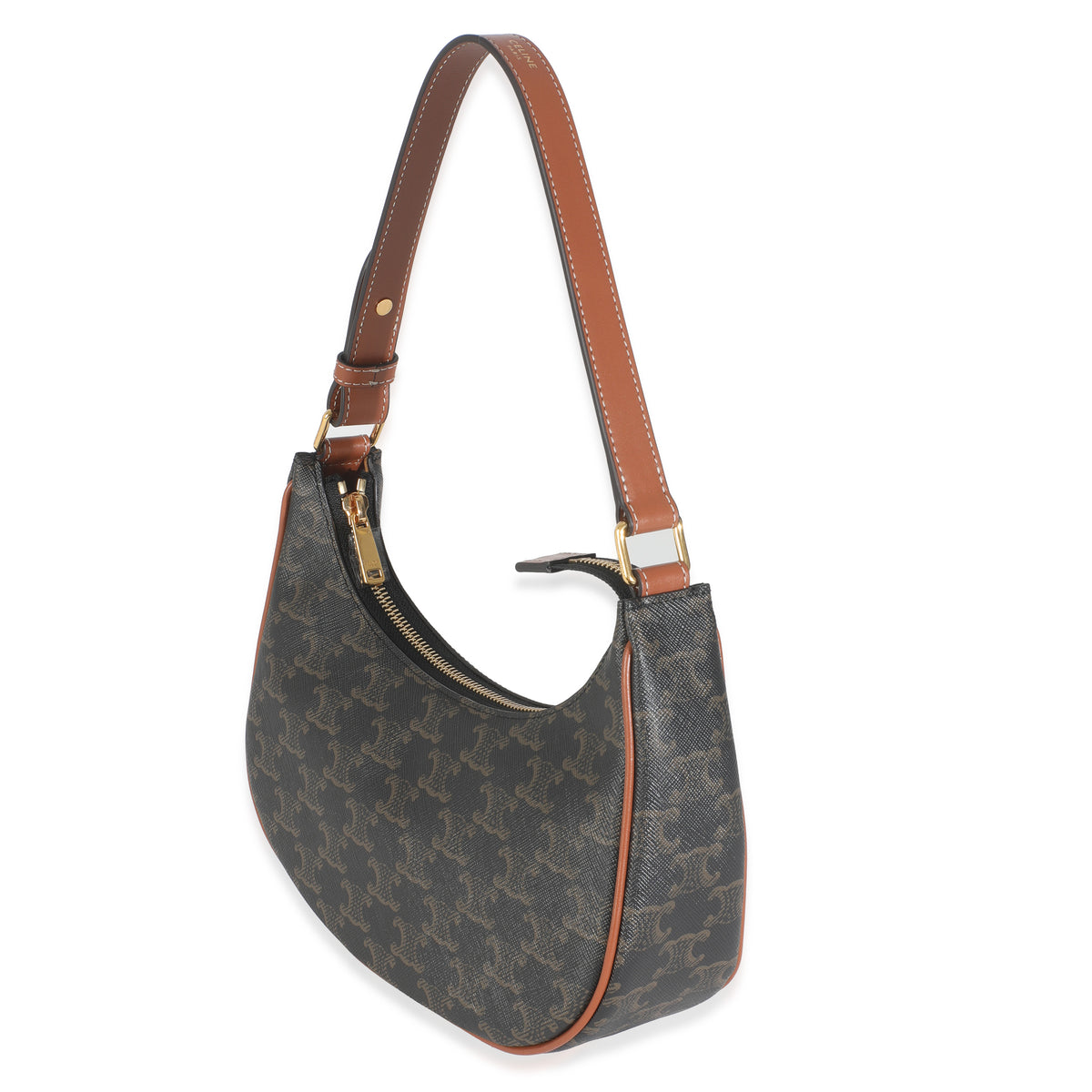 Celine Brown Triomphe Canvas Ava Bag Handbag sv