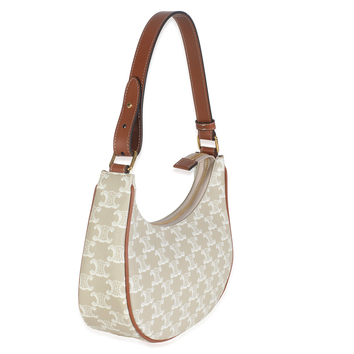 Celine White Triomphe Canvas Ava Bag Handbag pv