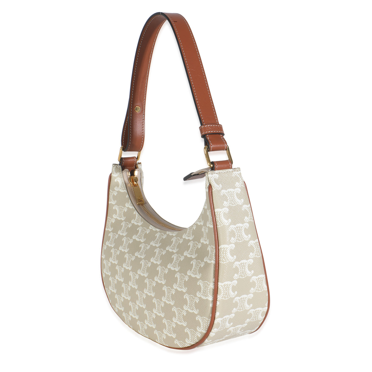 Celine White Triomphe Canvas Ava Bag Handbag sv