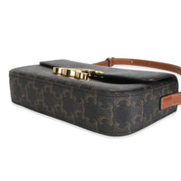 Celine Tan Calfskin Brown Triomphe Canvas Claude Bag Handbag box
