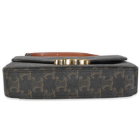 Celine Tan Calfskin Brown Triomphe Canvas Claude Bag Handbag stamp