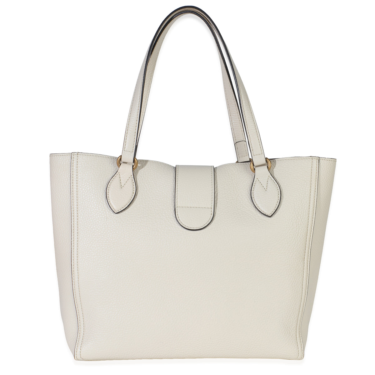 Gucci White Calfskin GG Marmont Tote Handbag bv