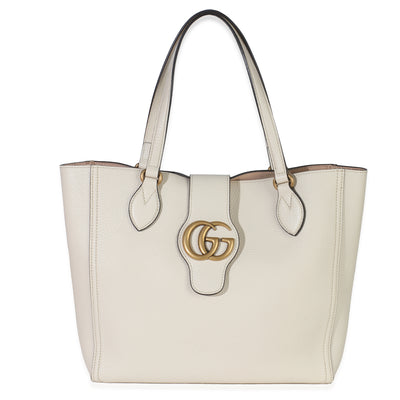 Gucci White Calfskin GG Marmont Tote Handbag fv