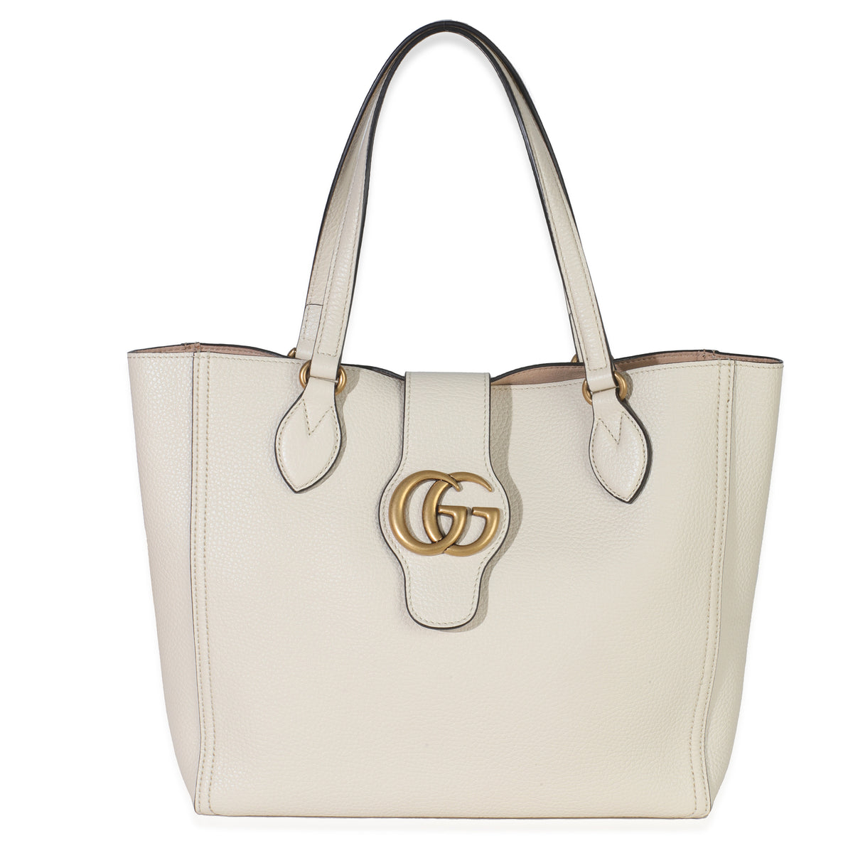Gucci White Calfskin GG Marmont Tote Handbag fv