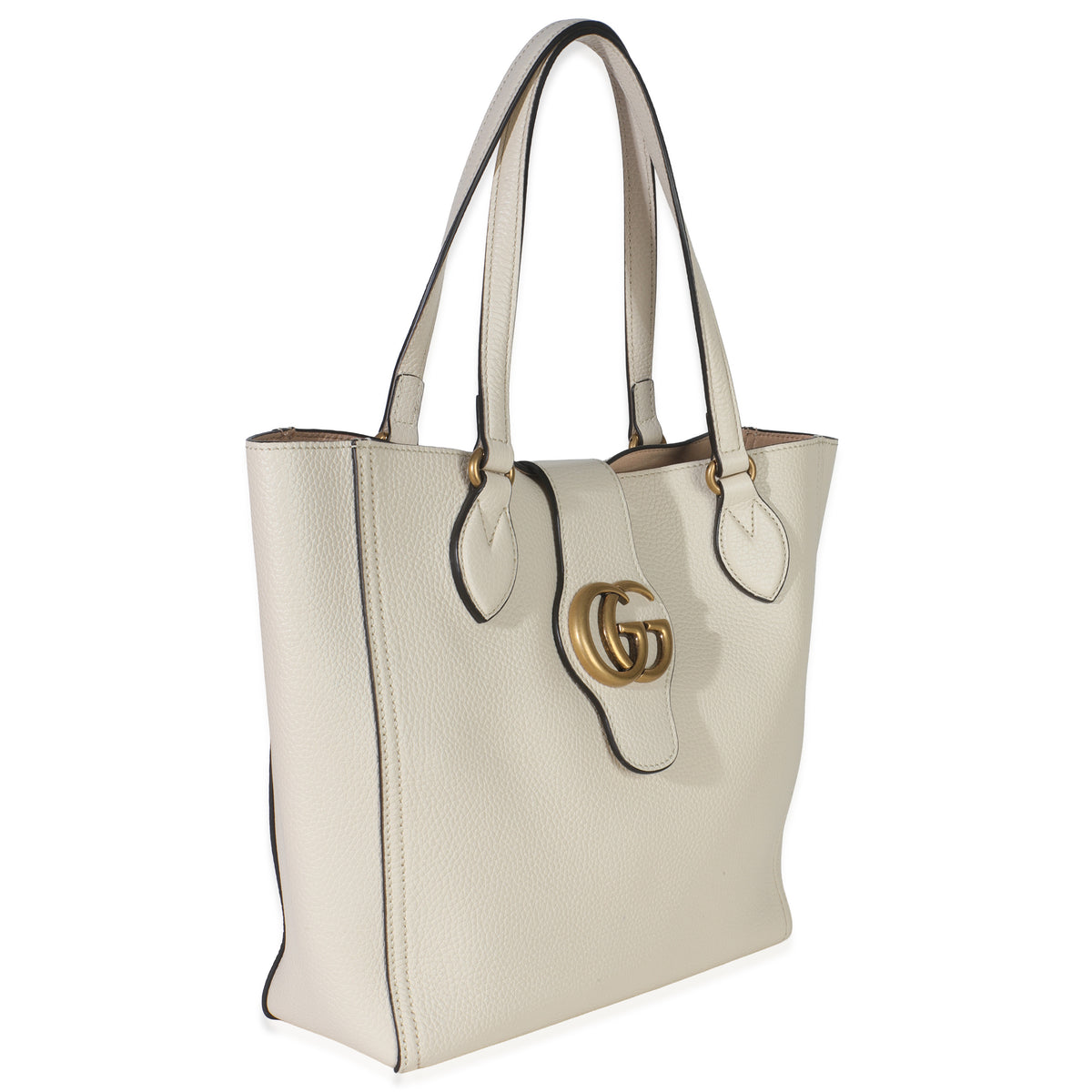 Gucci White Calfskin GG Marmont Tote Handbag pv