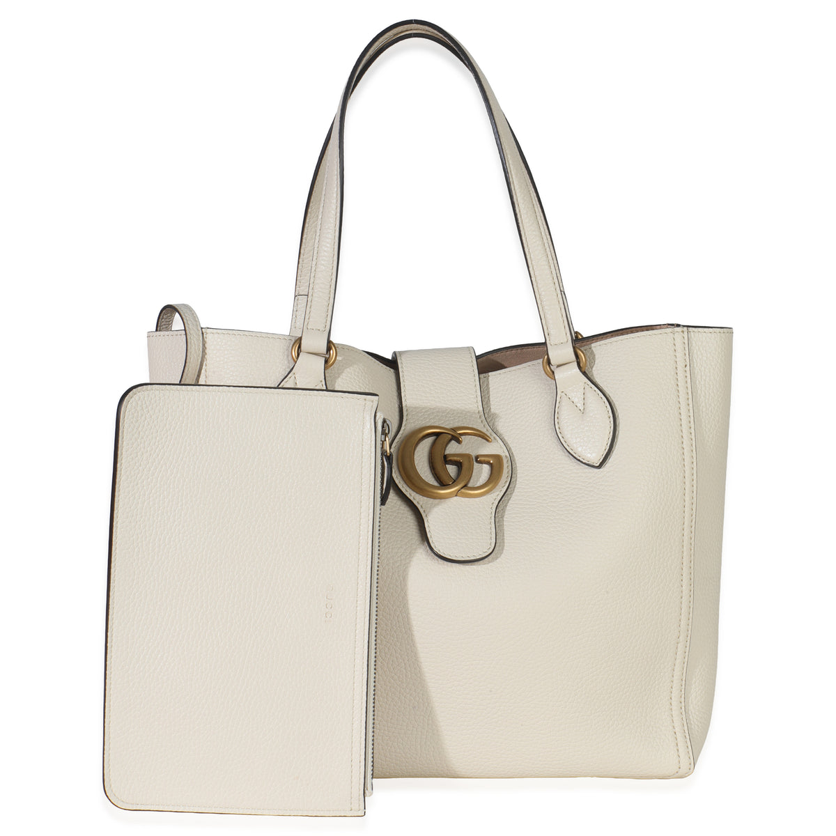 White Calfskin GG Marmont Tote