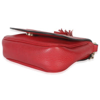Gucci Red Pebbled Calfskin Interlocking G Small Soho Flap Bag Handbag box