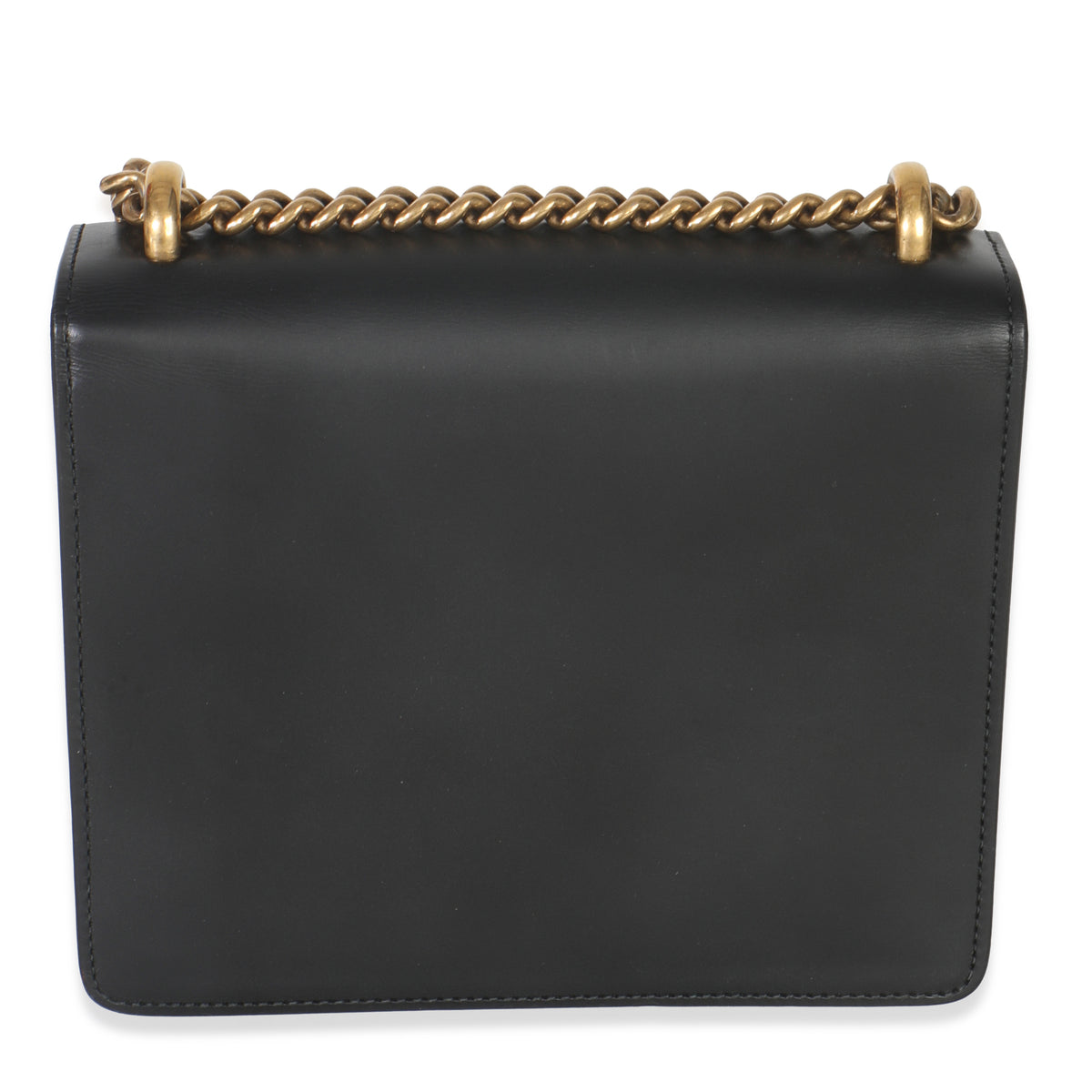 Gucci Black Smooth Calfskin Small GG Marmont Chain Bag Handbag stamp