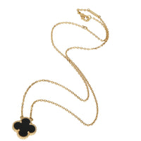 Yellow Gold Onyx Vintage Alhambra Pendant