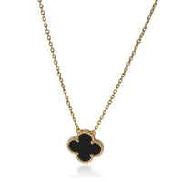 Yellow Gold Onyx Vintage Alhambra Pendant