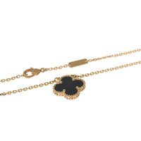 Yellow Gold Onyx Vintage Alhambra Pendant