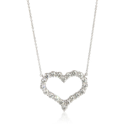 Tiffany & Co. Platinum Diamond Large Heart Pendant fv