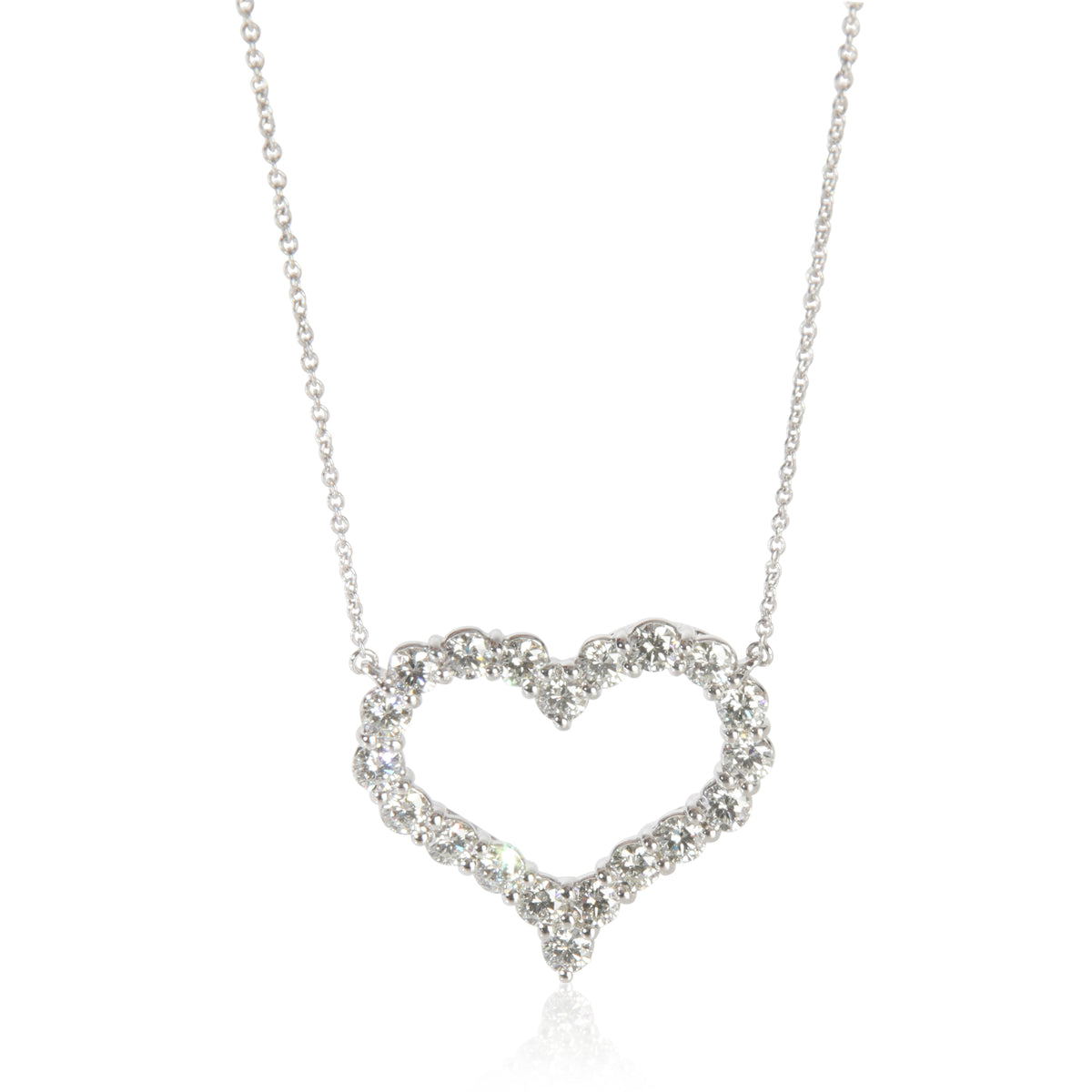 Tiffany & Co. Platinum Diamond Large Heart Pendant fv