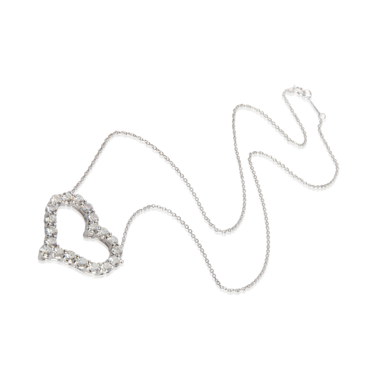 Tiffany & Co. Platinum Diamond Large Heart Pendant pv