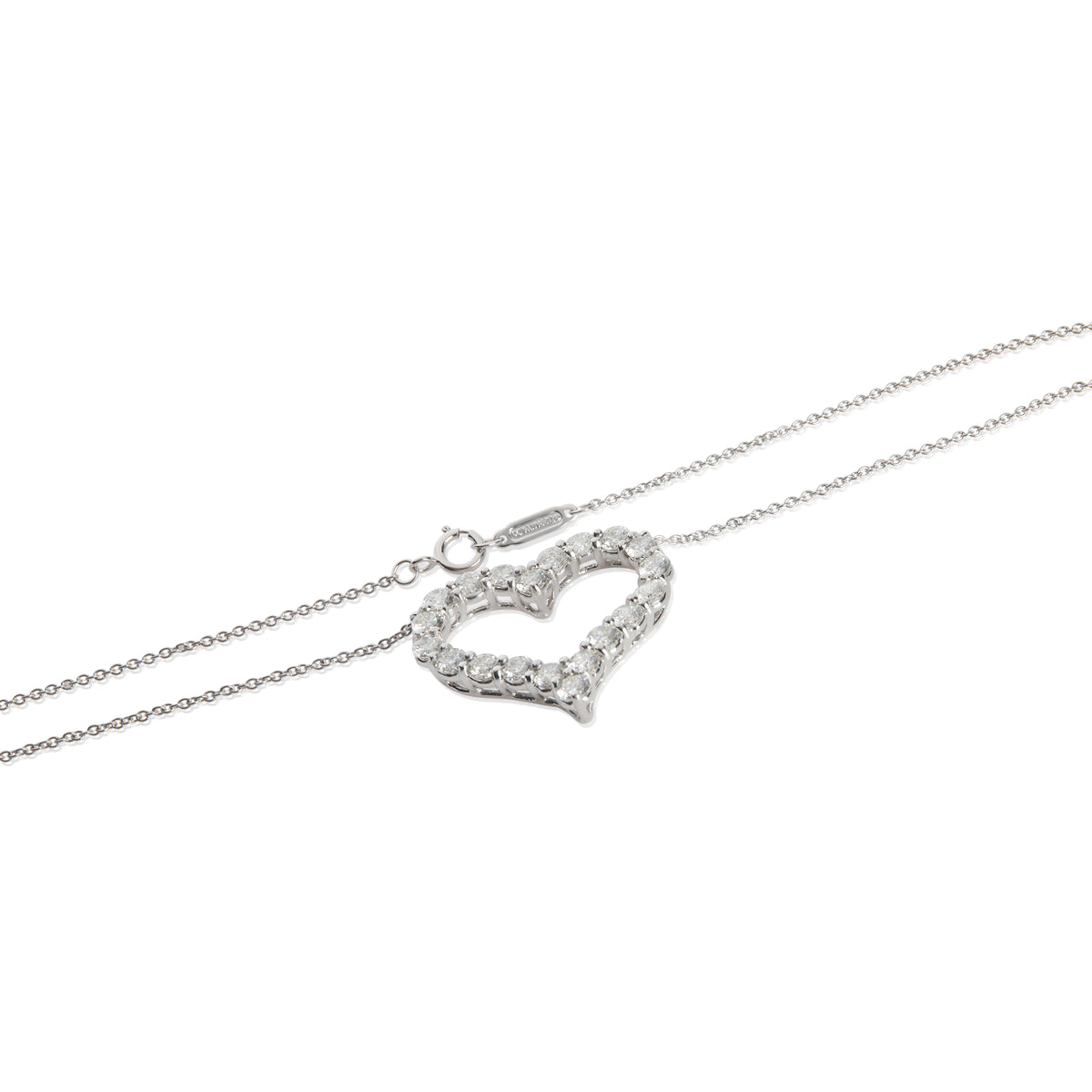 Tiffany & Co. Platinum Diamond Large Heart Pendant sv