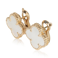 Yellow Gold Mother Of Pearl Vintage Alhambra Earrings