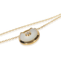 Yellow Gold Mother Of Pearl and Diamond Amulette de Cartier Necklace