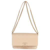 Chanel Beige Quilted Caviar Suede Lady Coco Chain Flap Bag Handbag av