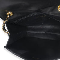Vintage Black Quilted Lambskin CC Chain Flap Bag