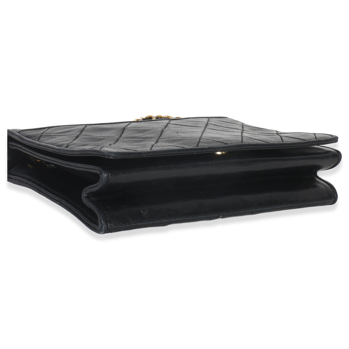 Vintage Black Quilted Lambskin CC Chain Flap Bag