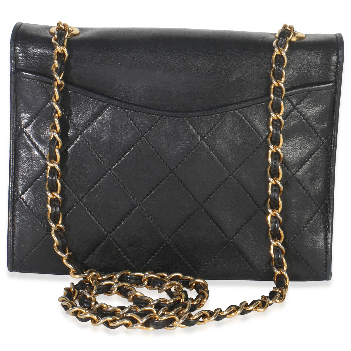 Vintage Black Quilted Lambskin CC Chain Flap Bag