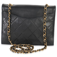 Vintage Black Quilted Lambskin CC Chain Flap Bag