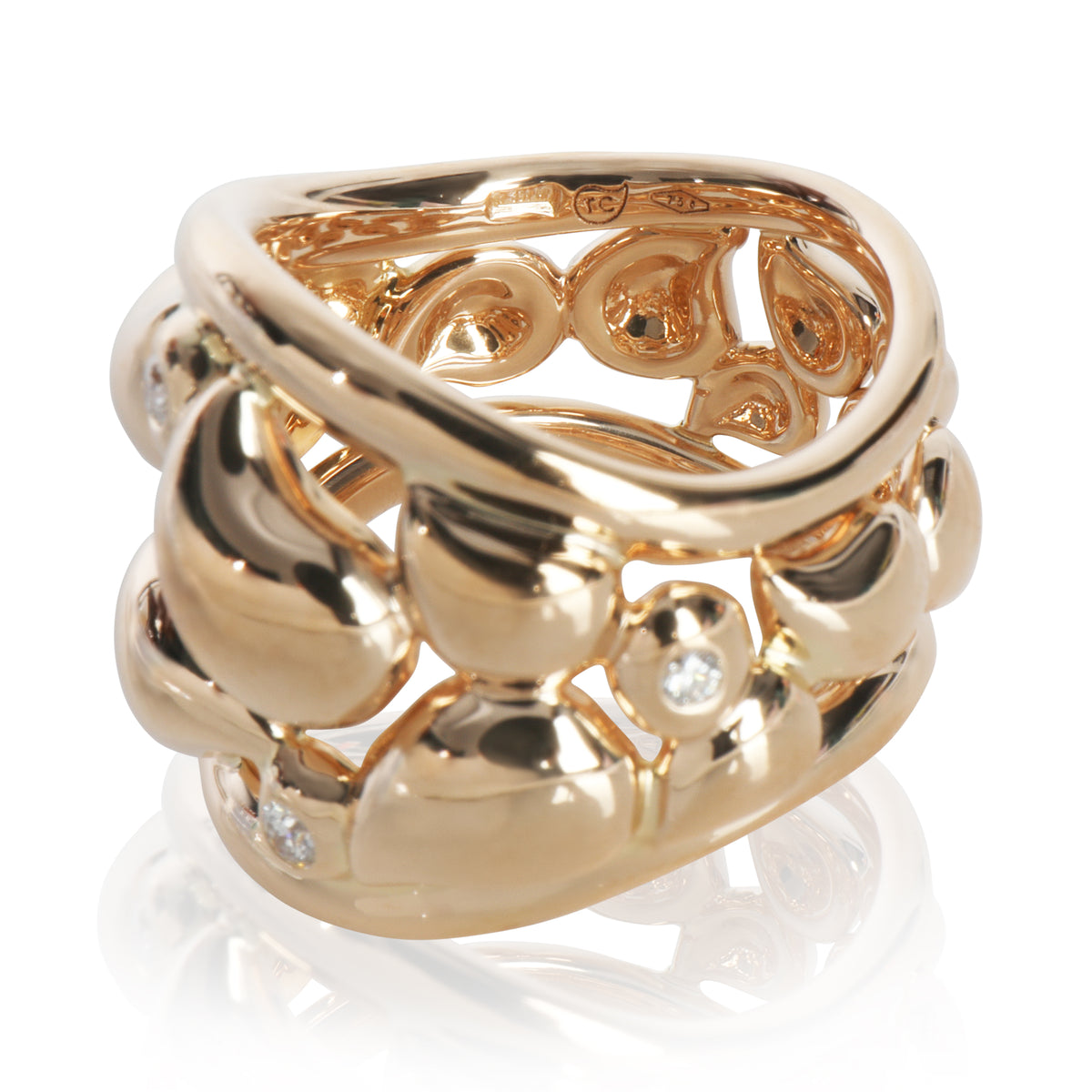 Tamara Comolli Yellow Gold Diamond Paveline Lace Ring av