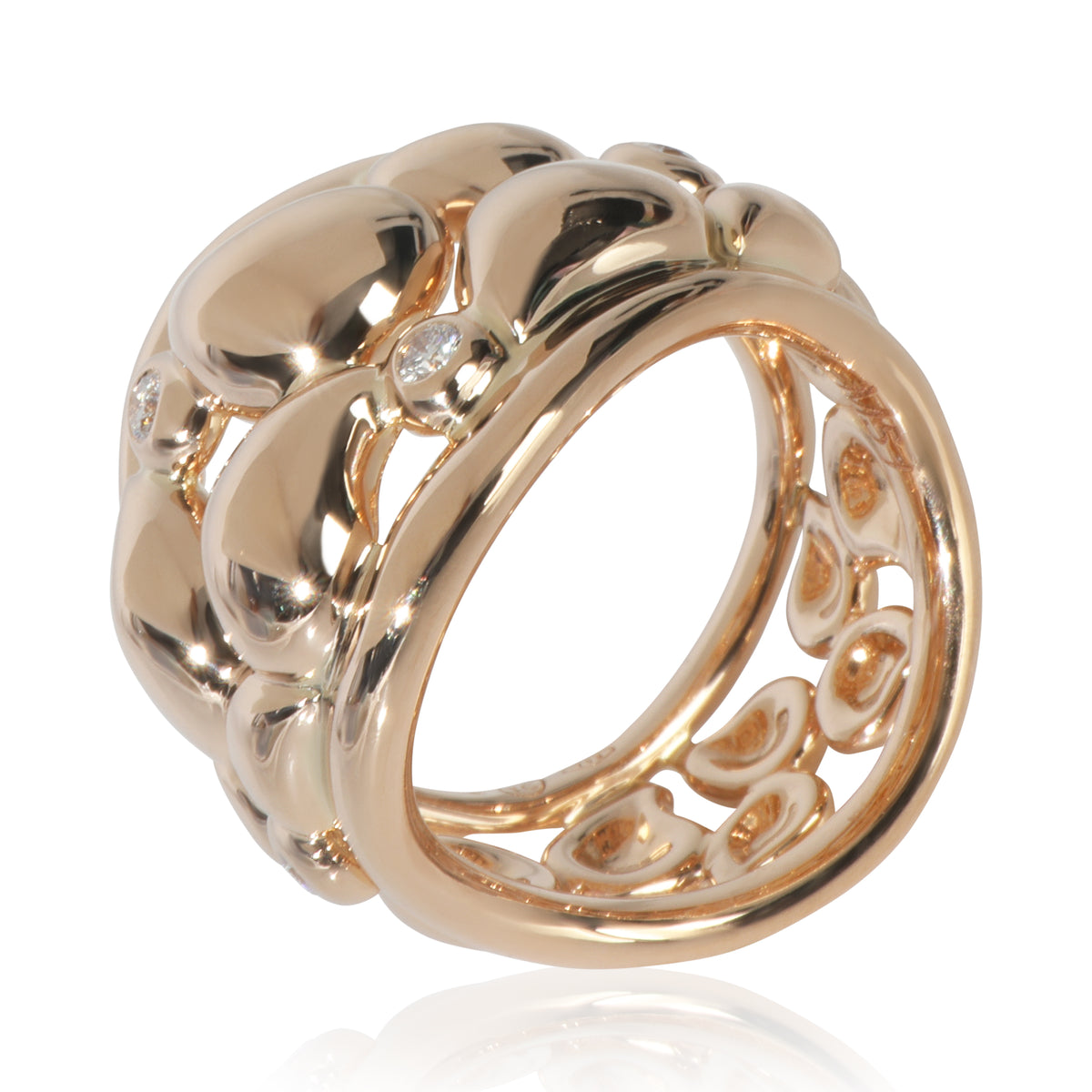 Tamara Comolli Yellow Gold Diamond Paveline Lace Ring clasp