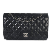 Black Quilted Lambskin Medium Classic Double Flap Bag