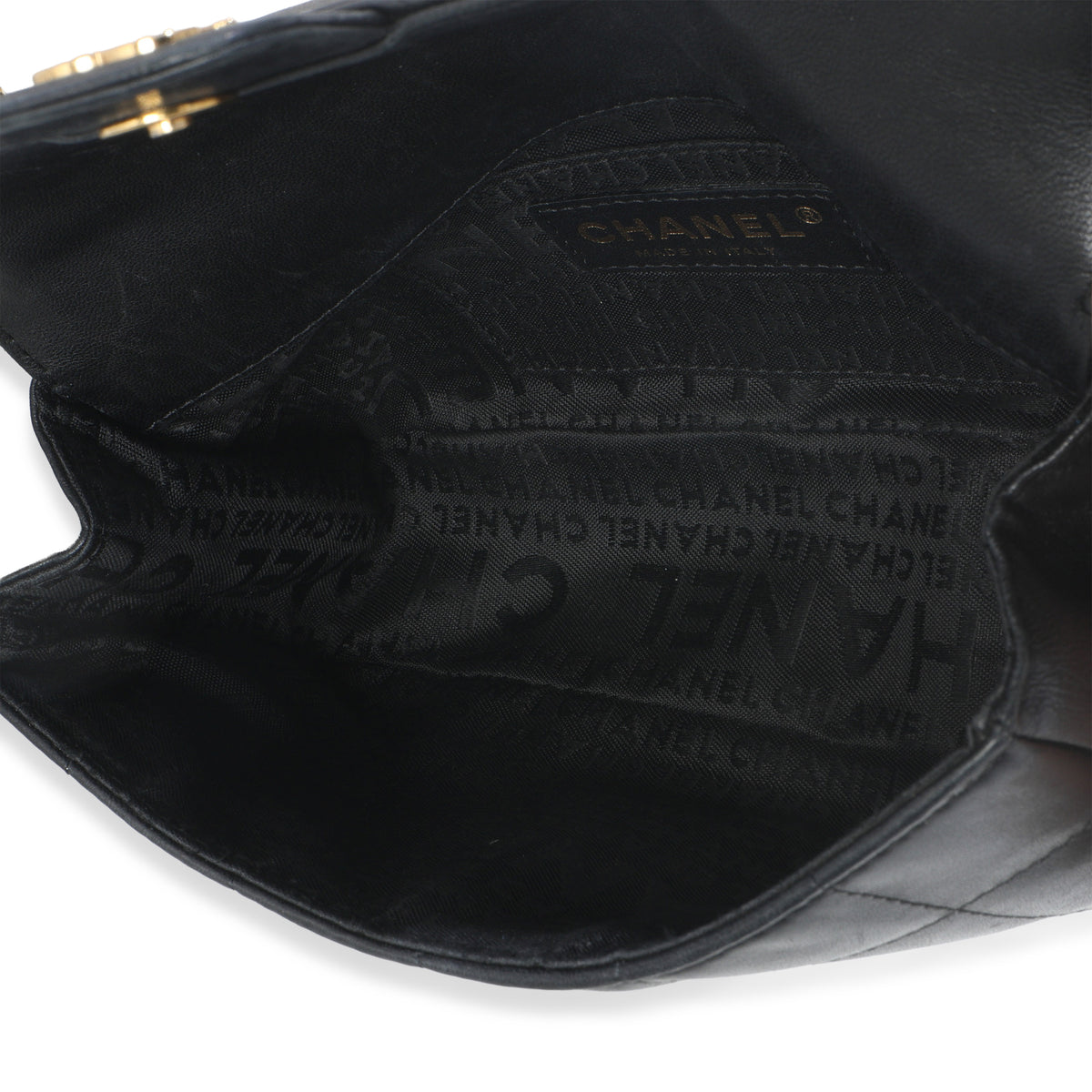 Black Quilted Lambskin Mini Chocolate Bar Flap Bag