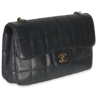 Black Quilted Lambskin Mini Chocolate Bar Flap Bag
