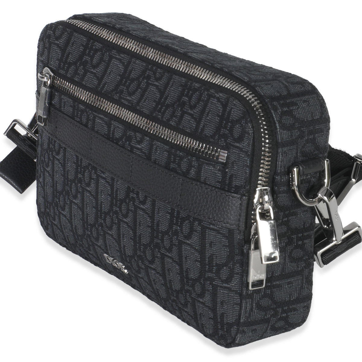 Christian Dior Black Oblique Jacquard Safari Messenger Handbag bv