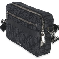 Christian Dior Black Oblique Jacquard Safari Messenger Handbag bv