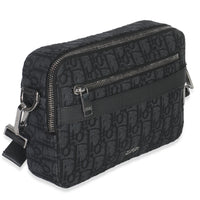 Christian Dior Black Oblique Jacquard Safari Messenger Handbag pv