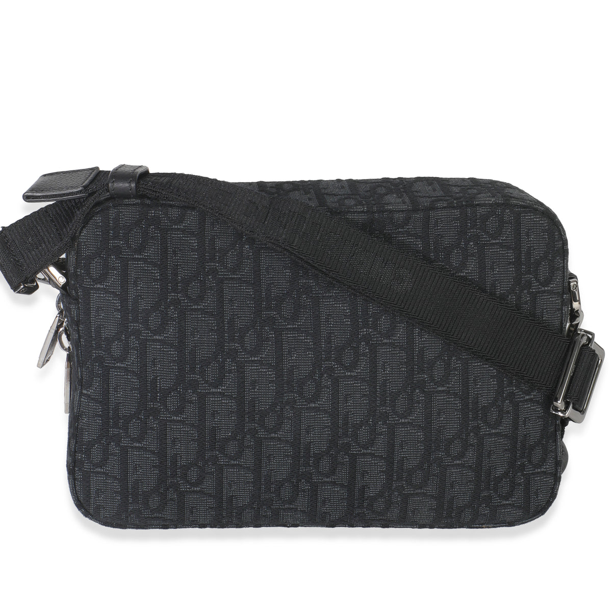 Christian Dior Black Oblique Jacquard Safari Messenger Handbag stamp