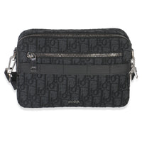 Black Oblique Jacquard Safari Messenger