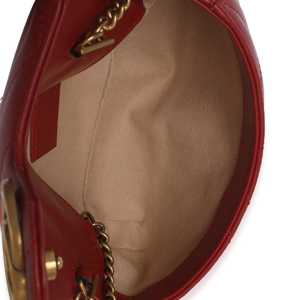Red Matelasse Calfskin Super Mini GG Marmont Bag