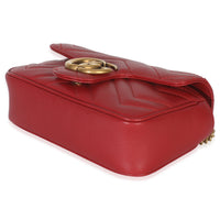 Red Matelasse Calfskin Super Mini GG Marmont Bag