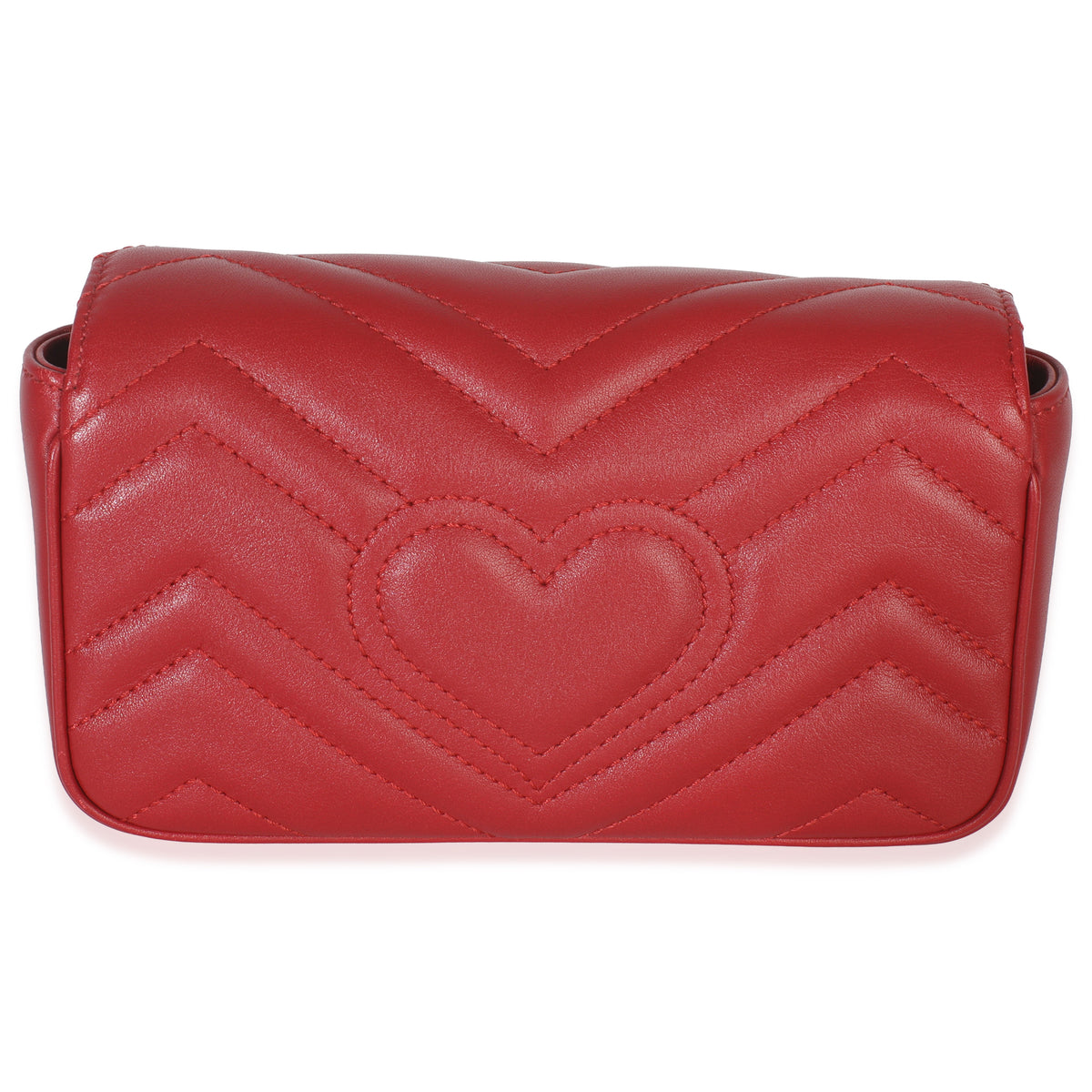 Red Matelasse Calfskin Super Mini GG Marmont Bag