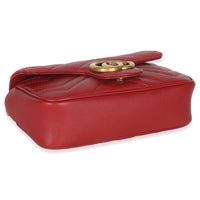 Red Matelasse Calfskin Super Mini GG Marmont Bag