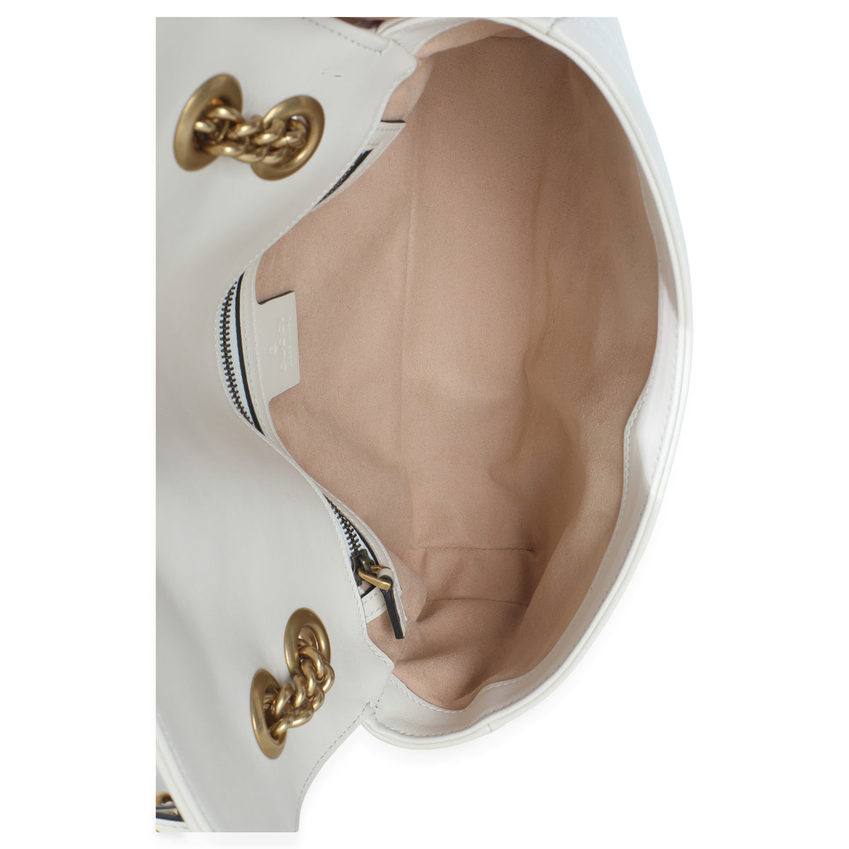 White Calfskin Matelasse Medium GG Marmont Shoulder Bag